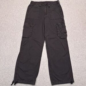 American Eagle Baggy Jogger Cargo Pants Womens 8 Black Military Paratrooper